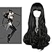 Mcoser Black Long Wavy Wig Anime Cosplay Halloween Daily Party Women Hair With Bangs Fringe Hairstyles