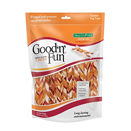 Good'N'Fun Triple Flavor Twists, Treat your Dog, Pack of 7, 22 Count
