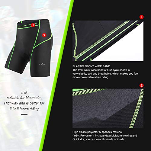 image for 4ucycling Men's Cycling Shorts 3D Gel Padded Bicycle Riding Pants Bike