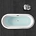 Woodbridge Freestanding Bathtub, 100% Acrylic Bath Tub, High Glossy White, with Brushed Nickel Overflow, B-0002