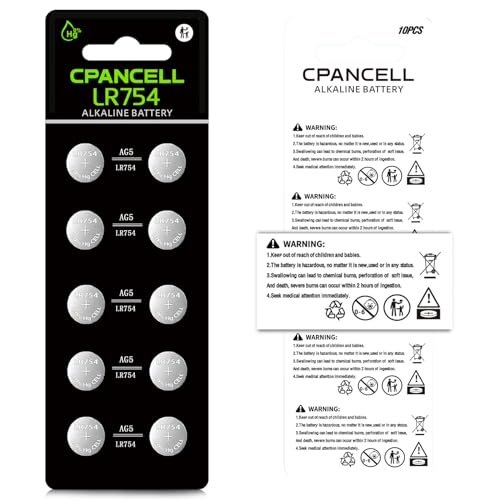 AG5 LR754 309 393 SR754 SR754 Battery Alkaline Button Cell Battery (10 Count)