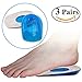3 Pairs Gel Heel Cups- Best Shoe Inserts for Heel Spurs - Massaging Cushions Provide Foot Relief - Arch Support & Relieving Sore Plantar Fascia Pain - Shock Absorbing for Running