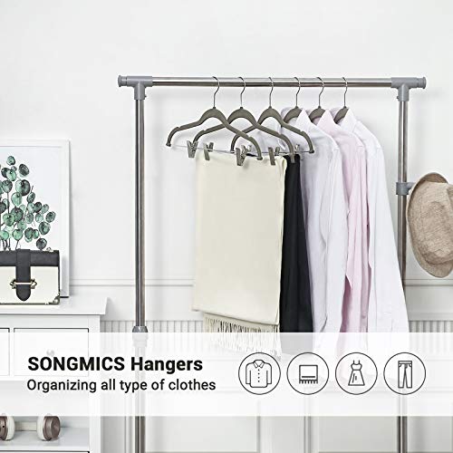 image for SONGMICS 30-Pack Pants Hangers, 16.7 Inch Velvet Trousers Hangers, wit