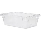Rubbermaid Commercial Products Food Storage Box, 3.5-Gallon, Clear | Polycarbonate Tote, Commercial Dishwasher Safe, Freezer Safe, Lid Sold Separately, for Restaurant/Kitchen/Cafeteria