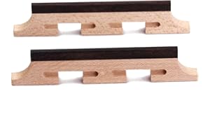 HANABASS 2 Pcs 5 Strings Banjo Bridge Rosewood Compensated Three Legged Bridge for Ukulele Guitar Banjo Parts