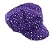 Glitter Sequin Trim Newsboy Style Relaxed Fit Cap, Purple