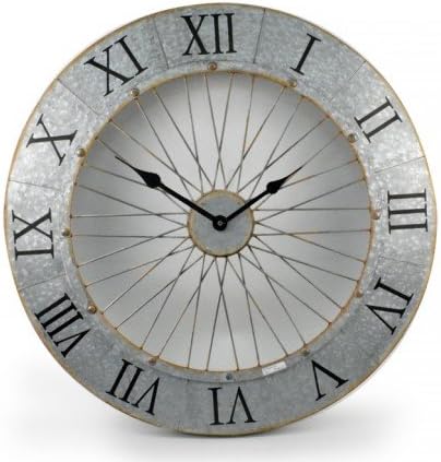 Concepts Big Wall Clock Big Roman Numerals Metal Features Decor Style 31'' Inches