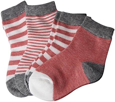 Pro1rise®4 Pairs Heathered Baby Girls Toddler Ankle Striped Basic Socks 0-12 Months