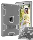 TIANLI Case for iPad Air Three Layer Plastic and Silicone Protection Heavy Duty Shockproof Protective Cover for iPad Air 9.7 inch - Grey