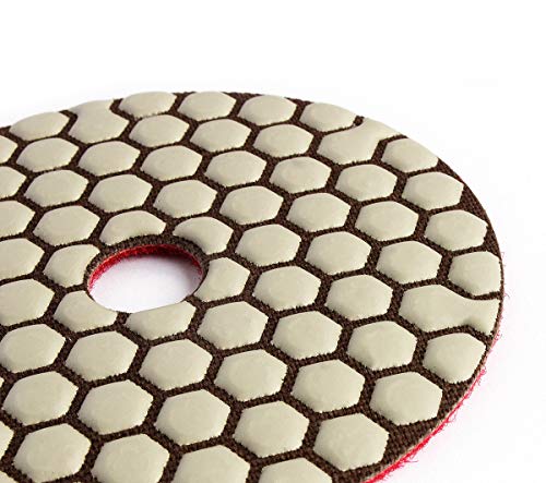 Z-LION 4" Dry Diamond Polishing Pads 2-Pcs Sanding Discs Grit 400 for Concrete Marble Granite