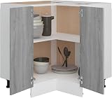vidaXL Multi-Purpose Engineered Wood Kitchen Cabinet Grey Sonoma 75.5x75.5x81.5 view 4