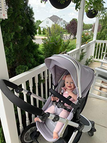 Infant Baby Bassinet Stroller,Hot Mom 2 in 1 Reversible and Convertible Baby Carriage,New PU Rubber Wheel,Anti-UV Canopy,X-Large Stroage Basket,Soft Down Cotton Fabric with 6 Gifts,Grey - Thumbnail 2