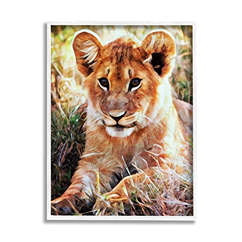 Stupell Industries Baby Lion Resting Animal Nature Framed Giclee Art, Design by…