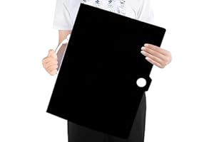 BUERKEO A3 Diamond Art Painting Storage Book, Diamond Art Portfolio Folder with 30 Pags Clear Pocket Slevees Protectors, A3 Storage Book with Handle,Large Artwork Report Sheet Letter Poster Storage Bag(Black)