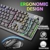 FELiCON K620 Wireless Gaming Keyboard and Mouse Combo, Mechanical Feel Rechargeable 100% Keyboard 4800 mAh, 16 Light Up…