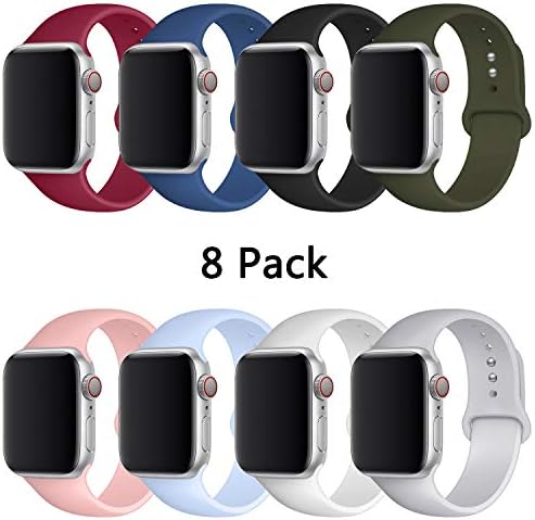 YOUKEX Sport Band Compatible with Watch 38mm 40mm 42mm 44mm,Soft Silicone Strap Replacement Wristbands Compatible with Watch Sport Series 4 Series 3 Series 2 Series 1 Edition