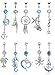 FIBO STEEL 9-10 Pcs Dangle Belly Button Rings for Women 316L Surgical Steel Curved Navel Barbell Body Jewelry Piercing