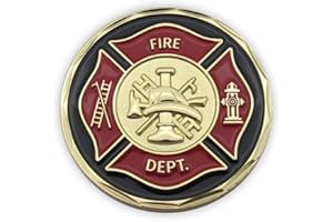 LOGOS COINS Firefighters Coin, Firefighter Challenge Coin, Pocket Token of Appreciation and Protection. “My God, in whom I Trust”. Gold-Color Plated Challenge Coin. Firefighter Souvenir, Psalm 91 Gift