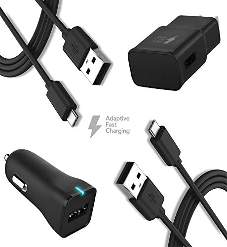 LG V30 Combo Kit Set with USB-C Charger! Adaptive Fast Charger ( Car Charger + Wall Charger + 2 Type-C Cable ) - By Boxgear. Fast charger up to 50% faster charging!