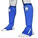 Meister MMA Elastic Cloth Shin & Instep Padded Guards (Pair) - Blue - Youth/X-Small