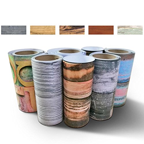 Woaills A Roll 7.87" x 196.65" Self Adhesive PVC Tile Vinyl Art Wall Sticker for Kitchen Bathroom (C)