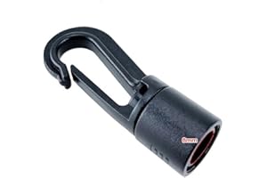 Bungee Cord Hook with Quick-Connect Elastic Shock Cord Clip for 5–8 mm Ropes – Black Plastic Deck Rigging Accessory for Kayak
