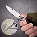 SMTENG Outdoor Camping Hunting Folding Knives Utility German Steel Pocket Knife Black Ebony Log Handle with Gift Box