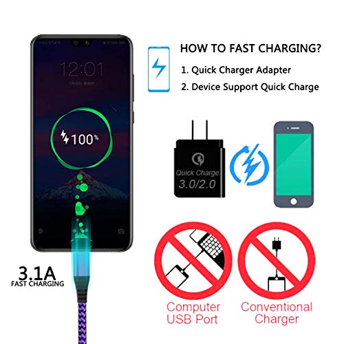 image for Aomago USB 2.0 Type C Cable, Fast Charging 2 Pack 6FT USB C to USB A D