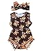 Baby Girls Sleeveless Full Thanksgiving Turkeys Print Pom Pom Romper with Headband (0-6M, Coffee)