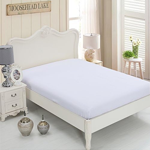 Fitted Sheet（Twin,White）HIGHEST QUALITY Deep Pocket Brushed Velvety Microfiber 1800 Bedding, Breathable, Extra Soft and Comfortable - Hypoallergenic Wrinkle, Fade, Stain Resistant