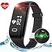 Anmier Smart Fitness Tracker, Heart Rate Fitness Watch Step Track & Sleep MonitorActivity Tracker Waterproof Touch Screen Pedometer Calorie Counter Fitness Bracelet for iPhone & Android Phones