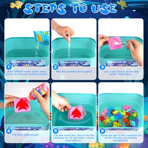Dreamon Magic Water Gel Toy Kit, DIY 3D Magic Water Gel Toy, Aqua Gelz Set with 22 Colours & 16 Shapes, Creative Toy Gift for Children from 3+, Boys and Girls