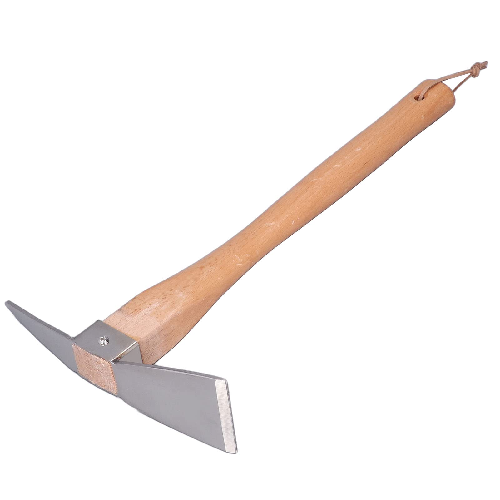Pick Axe, Stainless Steel Fine Workmanship Wood Material Hoe Garden Tool Small Volume for Pot Culture for Courtyard for Gardening