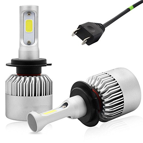 H7 LED Headlight Conversion Kit R2 COB Chip 80W 8000LM 6000K Cool White Hi/Lo Fog Beam Super Bright Bulbs IP68 for Replacing Halogen Headlamp