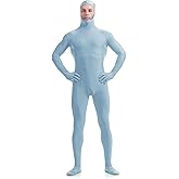 ATHX Men's and Women's Spandex Open Face Bodysuit Costume Adult Stretchy Halloween Cosplay Body Suit Zentai Suit Outfits