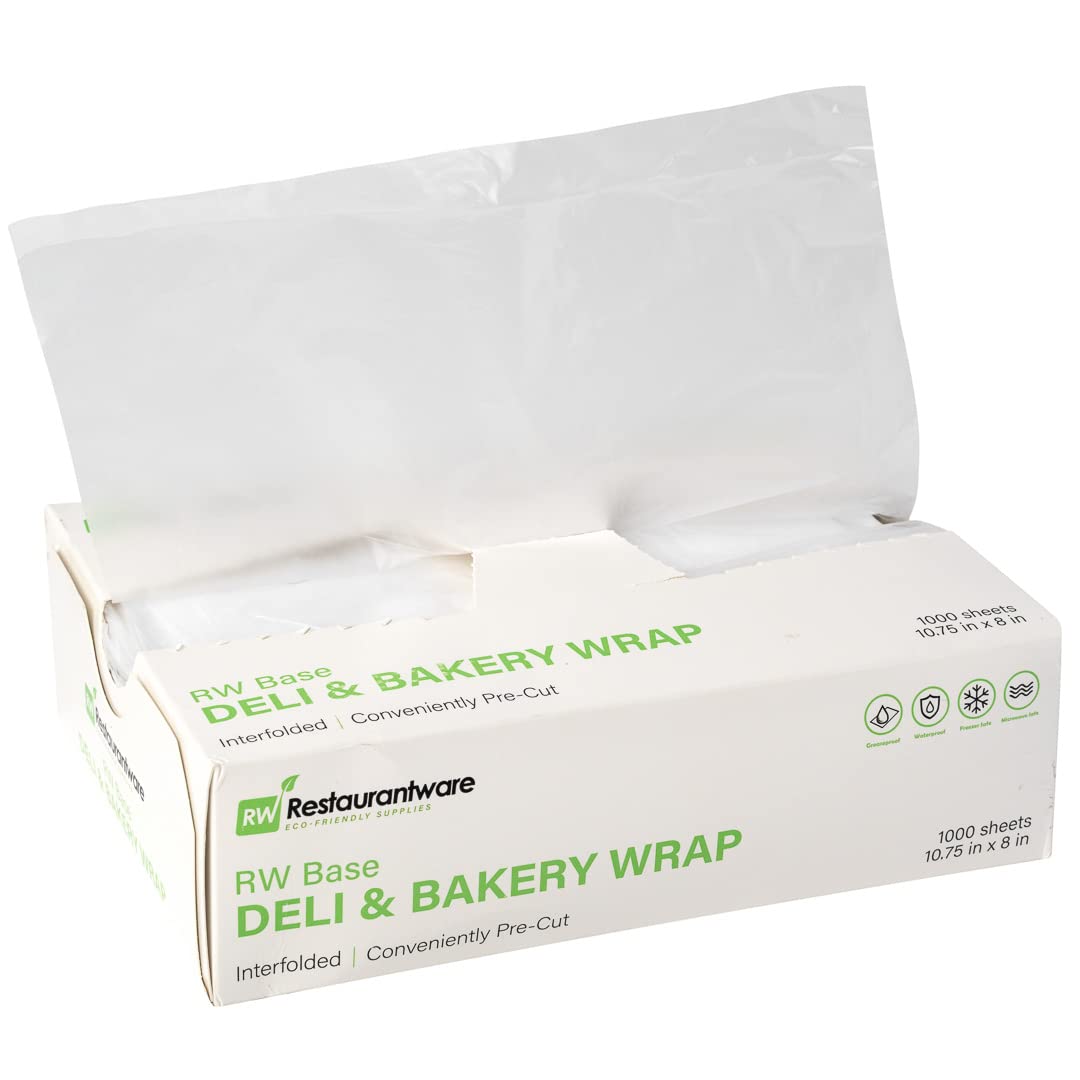 Photo 1 of Restaurantware-RW Base 10.75 x 8 Inch Plastic Deli Sheets, 1000 Interfolded Butcher Plastic Wraps - Pre-Cut, Disposable, Clear Sandwich Wrap Sheets, Microwavable, Freezable