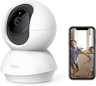 TP-Link C210 WLAN IP Kamera Überwachungskamera (Linsenschwenkung und Neigung, 3MP-Auflösung, 2-Wege-Audio, Nachtsicht zu 9m, bis zu 256 GB lokaler Speicher) Weiß/Schwarz, 1 Stück (1er Pack)