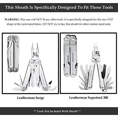 American Bench Craft Riveted Leather Multi Tool Case for Leatherman SURGE and SUPER TOOL 300 - Leath - //coolthings.us