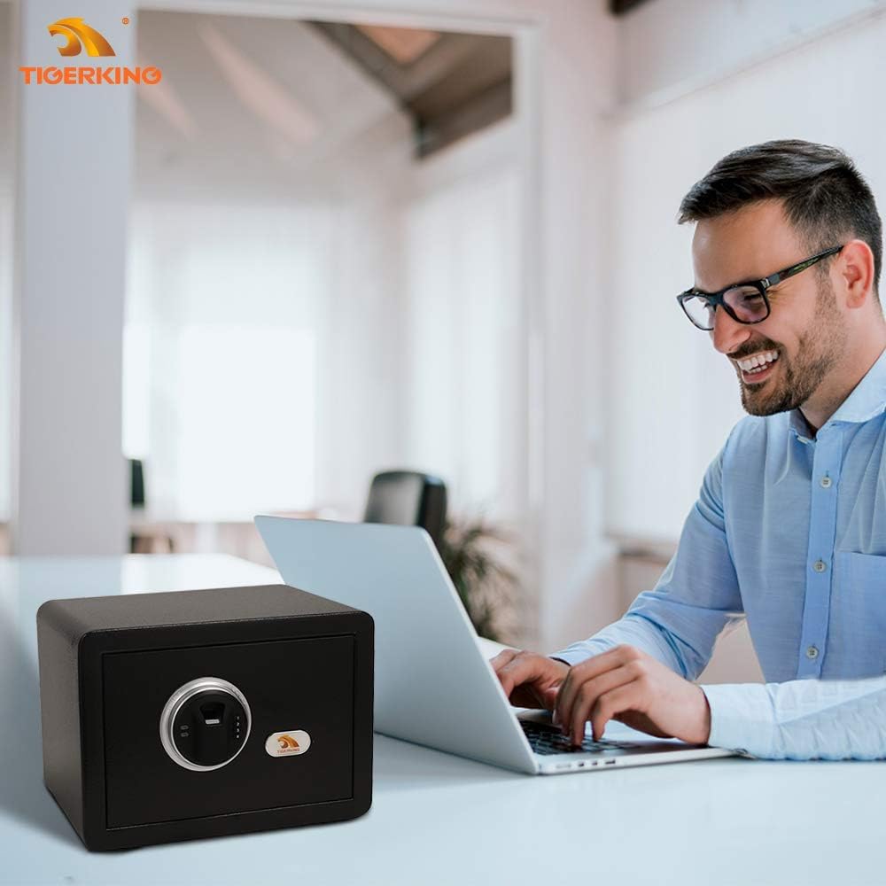 TIGERKING Fingerprint Safes Fingerprint Recognition System Lock Box Safes for Home, Hotel, Office - - 