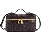 Slouchy Woven Crescent Crossbody Purses Women Square Box Shoulder Bag Mini Suede Tote Hobo Bags Handbag Evening Clutch Purse