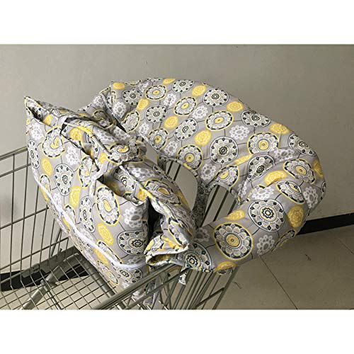 Qchengsan 2-in-1 Shopping Cart High Chair Cover 4 Leg Holes Elastic for Twin Baby Foldable Portable Seat - Thumbnail 3