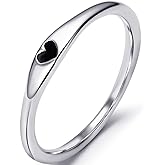 Stainless Steel Heart Shape Classical Wedding Band Stackable Ring