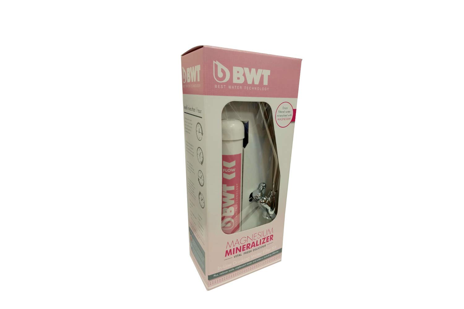 BWT MMDWFKIT Inline Drinking Water Filter Kit with Magnesium, Chrome Finish Tap