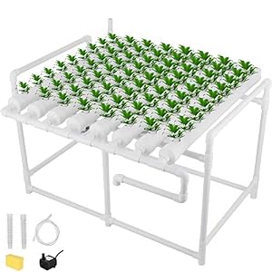 Image of DreamJoy Hydroponic Grow Kit 72 Sites 8 Pipe NFT PVC Hydroponic Pipe Home Balcony Garden Grow Kit Hydroponic Soilless Plant Growing Systems Vegetable Planting Grow Kit (72Site 8Pipe)