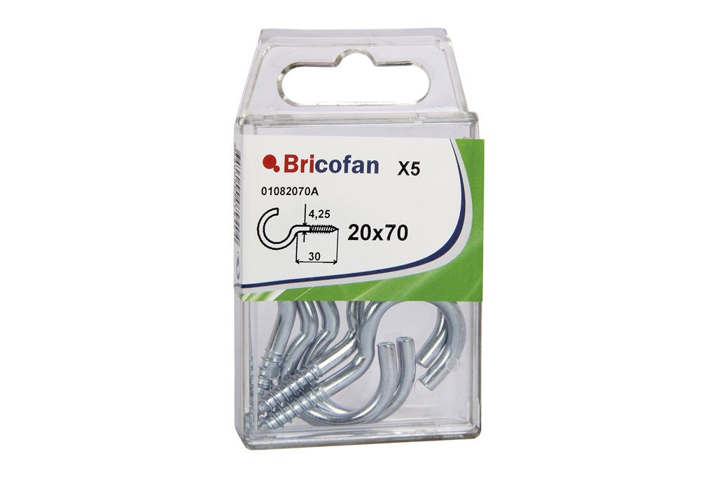 CoFan 01082070 A – Pack of 5 hembrillas Open (Zinc, 20 x 70 mm)