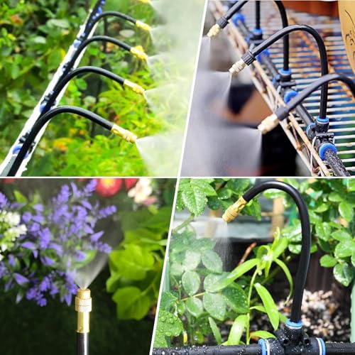 Automatic Watering for Garden 20 m, 360° Automatic Watering System, Irrigation System Kit with 20 Adjustable Nozzles for Gardens, Greenhouses, Balcony Plants, Landscaping, Lawns