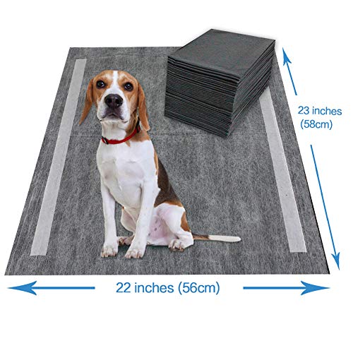 Thxpet Pet Puppy Pads Black Activated Carbon 22" by 23" Dog Pee Potty Training Pad 80Count
