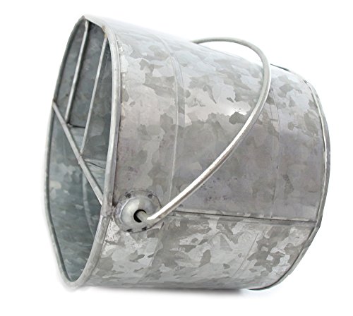 WellPackBox Large Galvanized Tub Caddy Tin Serveware Utensil Organizer Utensil Picnic Napkin Metal Farmhouse Rustic Holder