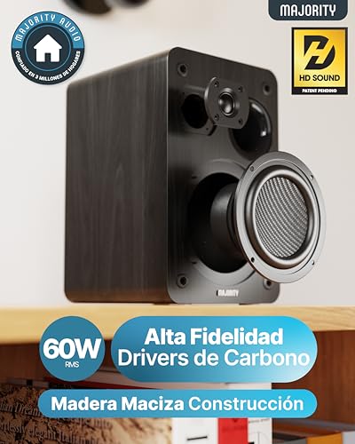 MAJORITY Homerton HiFi Equipo de Música | Reproductor de CD Player, Radio Internet WiFi, DAB/DAB+ Radio Digital y FM | Minicadena con Bluetooth 5.3, Reproducción USB, Spotify Connect