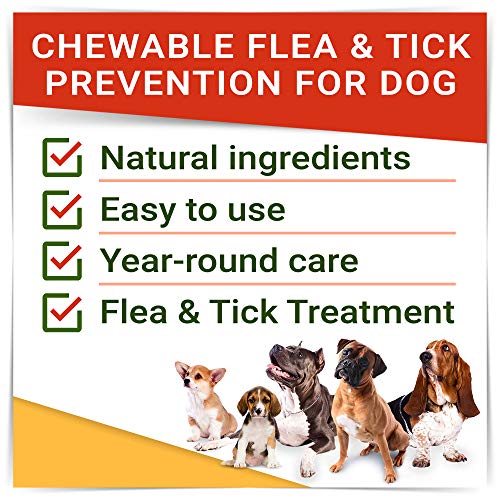 Natural Flea & Tick Prevention for Dogs Chewable Tablets Flea & Tick